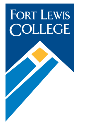Fort Lewis College logo with blue mountains and yellow peak